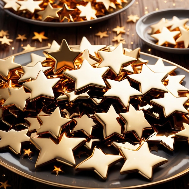 Um prato cheio de estrelas douradas a comer sucesso.