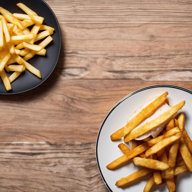 Um prato com uma sanduíche e uma tigela de batatas fritas