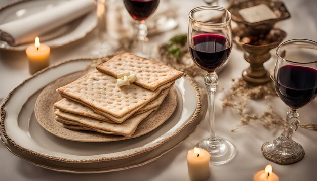 um prato de biscoitos e biscoitos com uma vela nele