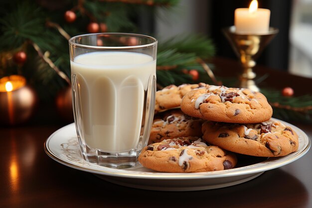 Um prato de biscoitos e delícias para a mesa festiva