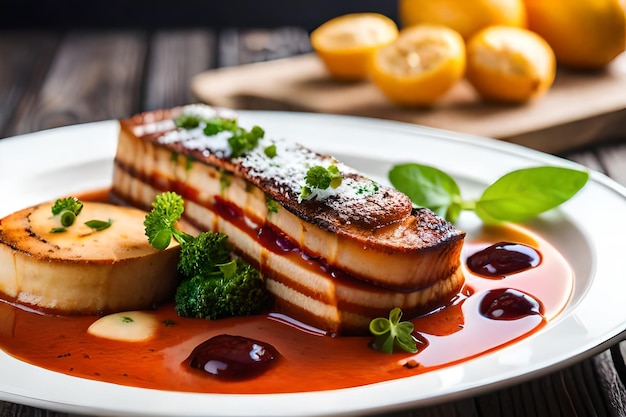 um prato de carne grelhada com queijo e legumes