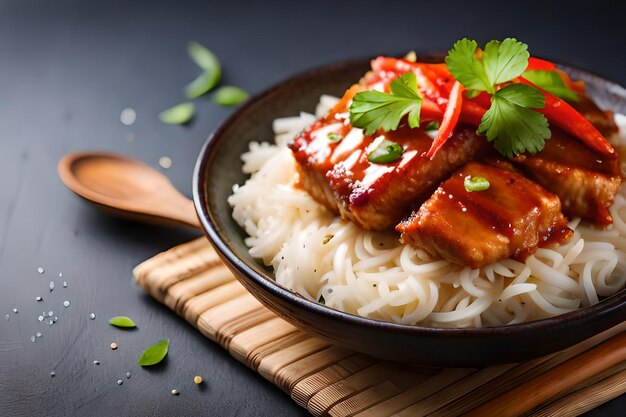 um prato de comida com arroz e legumes