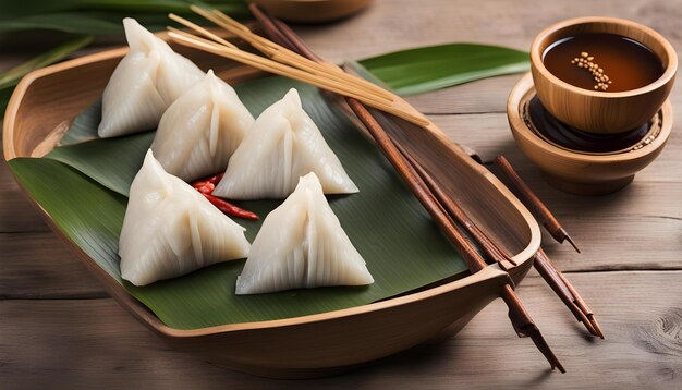 Foto um prato de comida com comida chinesa nele