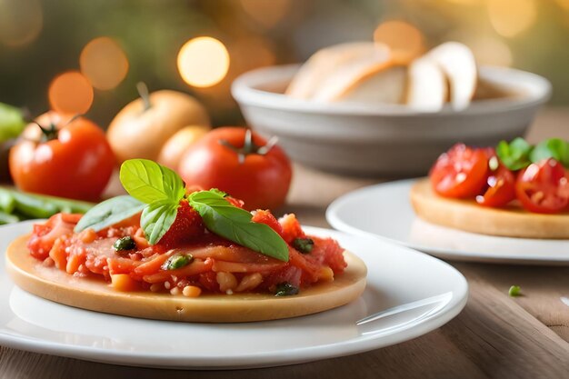 Foto um prato de comida com morangos e morangos