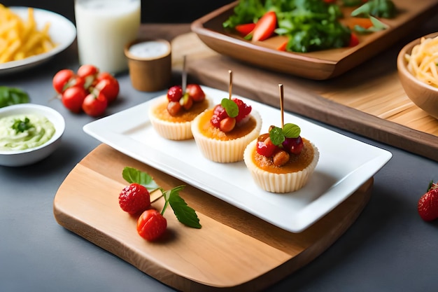 Um prato de comida com salada