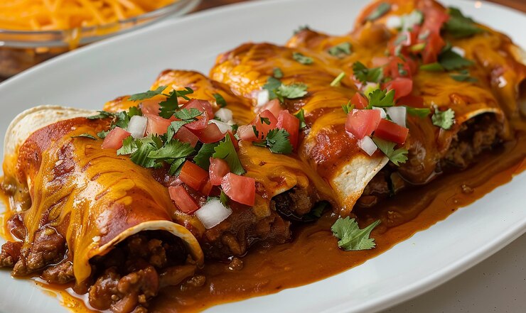 Foto um prato de comida com tortilhas e carne nele