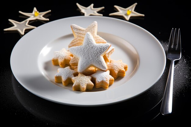 Foto um prato de comida com um pão em forma de estrela