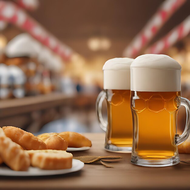 Foto um prato de comida com uma caneca de cerveja ao lado