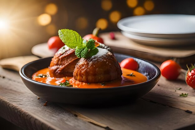 Foto um prato de comida com uma colher de comida