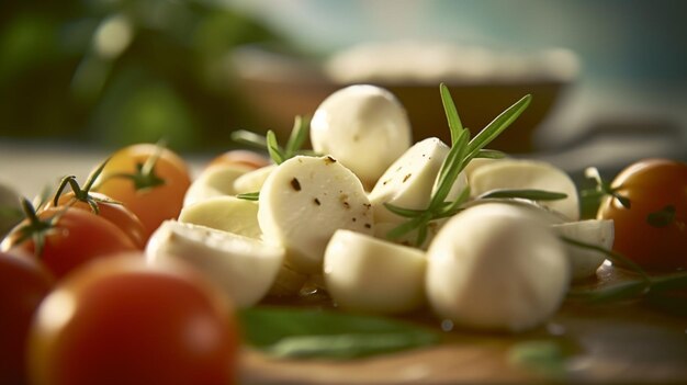 um prato de comida, incluindo cogumelos, tomates e tomates