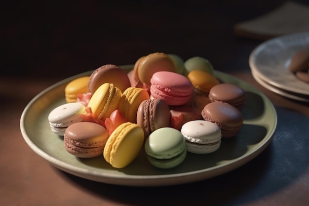 Foto um prato de macarrões com cores diferentes.