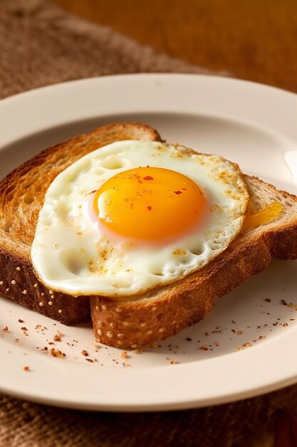 Um prato de ovos com um ovo frito