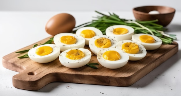Foto um prato de ovos recém-preparados
