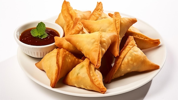 Um prato de samosas da Índia IA gerativa