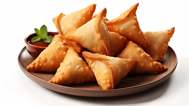 Um prato de samosas da Índia IA gerativa