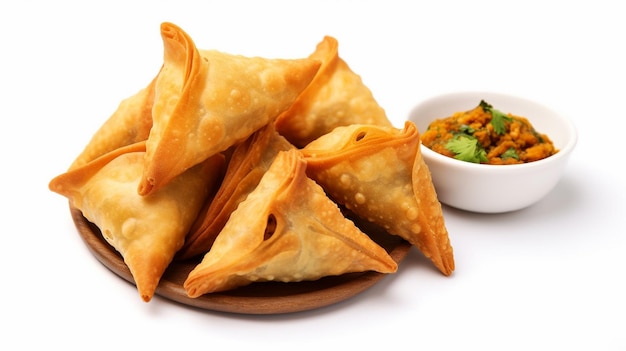 Um prato de samosas da Índia IA gerativa