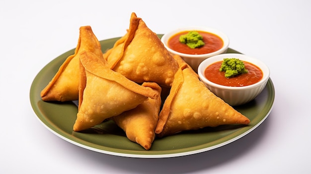 Um prato de samosas da Índia IA gerativa