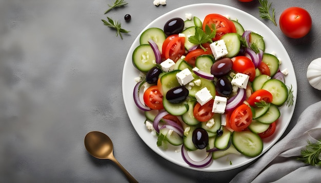 um prato de vegetais com uma colher e uma colher nele