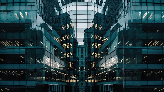 Um prédio com fachada de vidro e a palavra banco