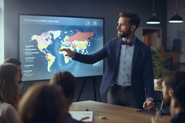 Foto um professor usando telas interativas para ensinar geogr 00150 00