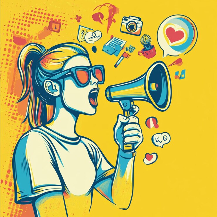 Foto um profissional de marketing digital que organiza um concurso ou um presente nas redes sociais com foco no engajamento e na participação