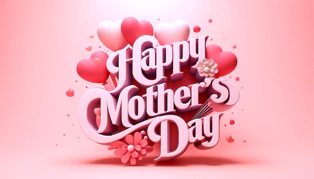 Um projeto gráfico 3D para um Feliz Dia da Mãe