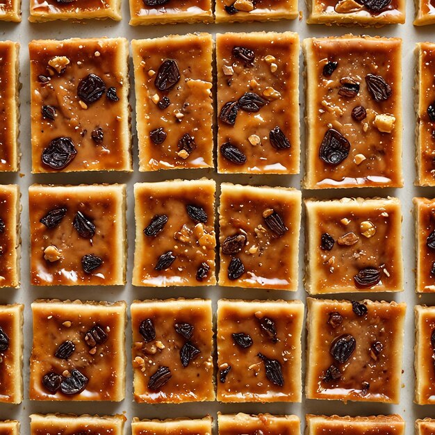 Foto um quadrado de waffles que tem a palavra aveia sobre eles