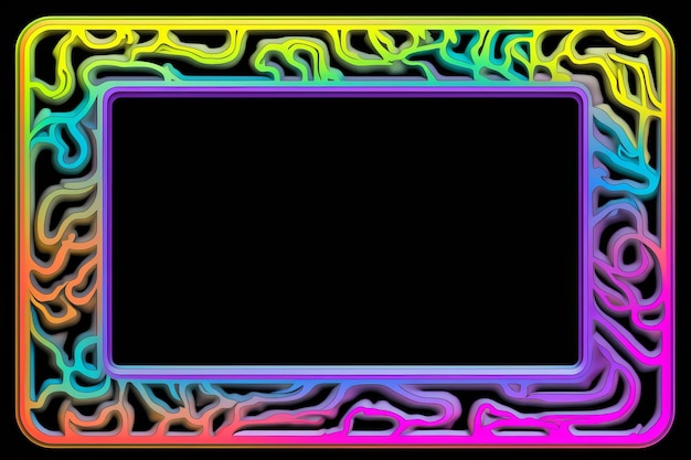 Foto um quadro colorido de arco-íris com fundo preto