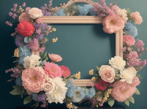 Um quadro com flores nele