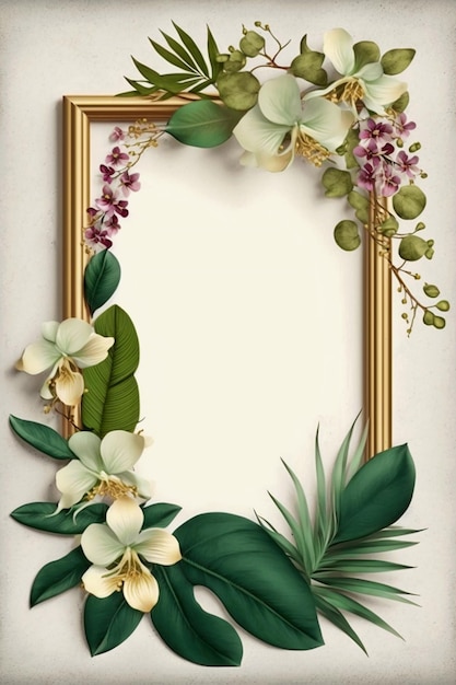 Um quadro com orquídeas e orquídeas.