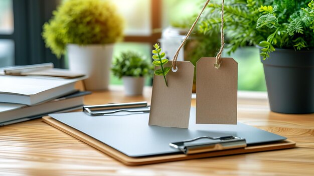 Foto um quadro com páginas vazias numa sala cheia de plantas que significa a linha fina entre a criação e