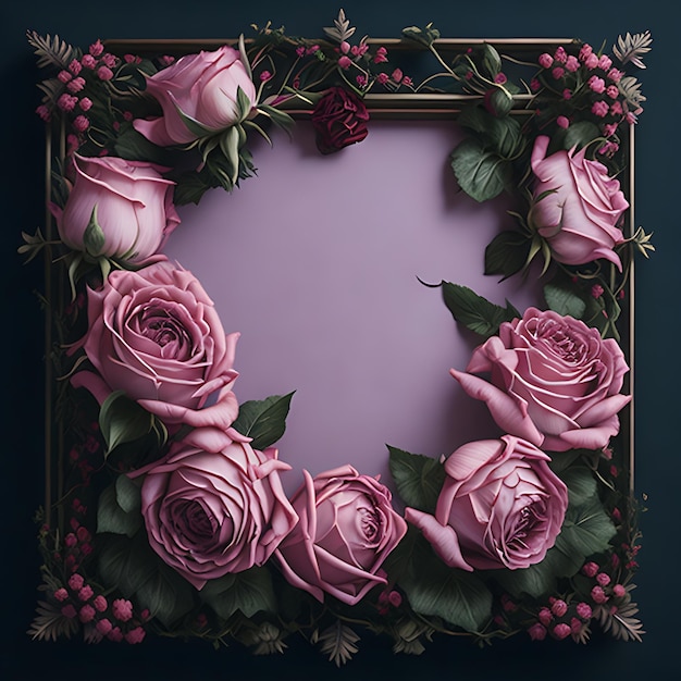 Um quadro com rosas nele