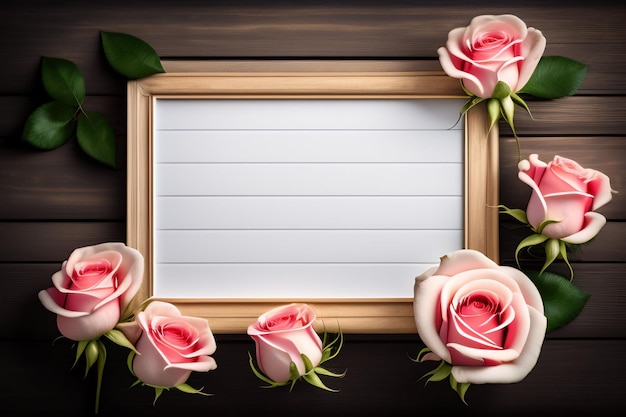 Foto um quadro com rosas nele