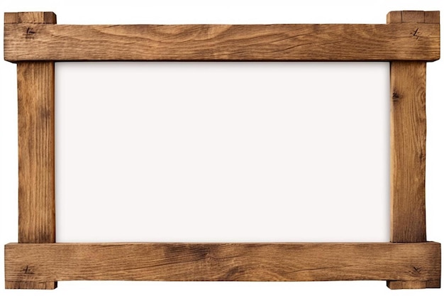 Foto um quadro de madeira com um fundo branco