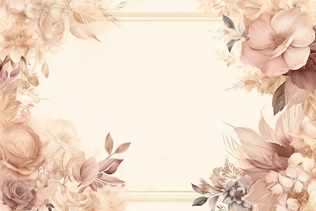 Um quadro floral com uma borda floral.