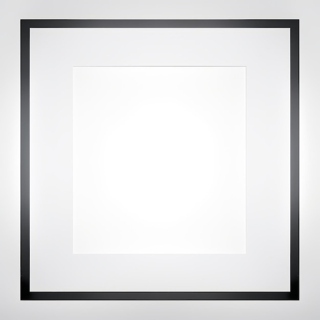 Foto um quadro quadrado com borda preta sobre um fundo branco