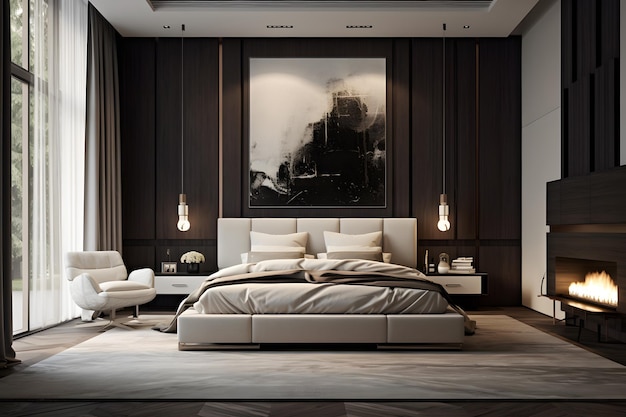Um quarto com materiais de luxo como seda de veludo
