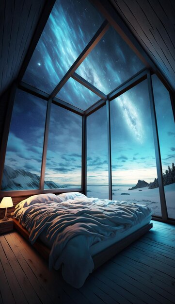 Um quarto com vista para o mar e para o céu