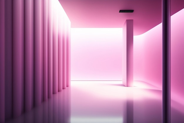 Um quarto rosa com uma parede rosa e uma parede rosa que diz 'rosa'
