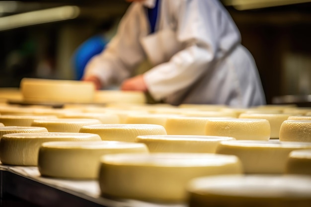 Foto um queijeiro artesanal cria um delicioso laticínio