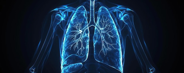 Um raio-X abrangente do pulmão mostrando ligamentos e alinhamento ósseo para ajudar na avaliação médica e diagnóstico precisos