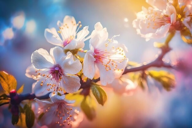 Um ramo de flores com a palavra amêndoa