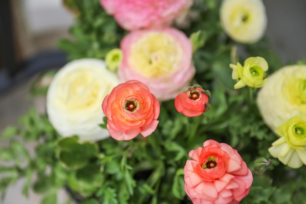 Um ramo de flores com a palavra amor no topo