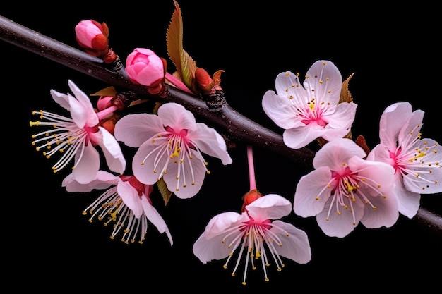 Um ramo de flores cor de rosa com a palavra cereja