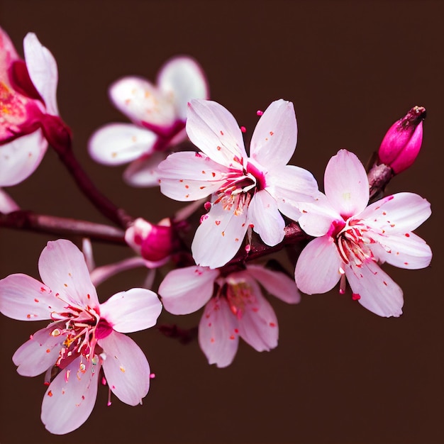 Foto um ramo de flores cor de rosa com a palavra cereja