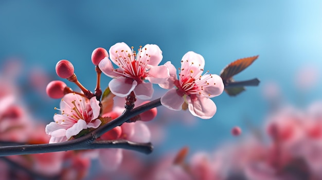 Um ramo de flores cor de rosa com a palavra cereja