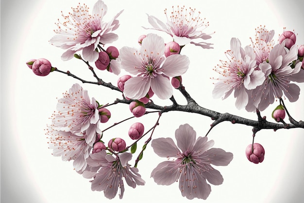Um ramo de flores de cerejeira