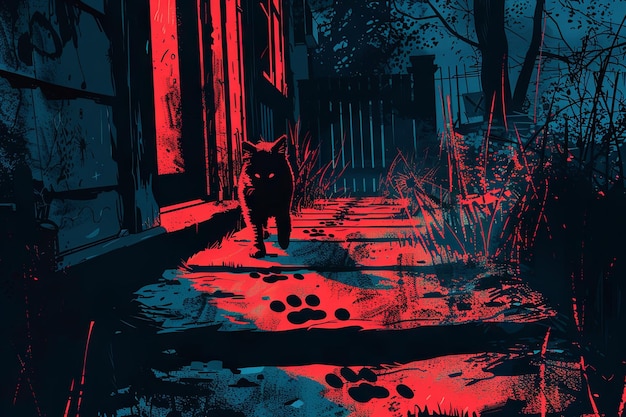 Um rastro de pegadas sangrentas de gato leva longe da cena do crime, a única pista deixada por um assassino que desapareceu na noite, deixando para trás um mistério que desafia respostas fáceis.