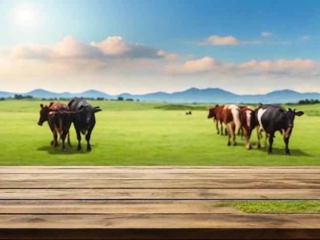 um rebanho de vacas está andando em um campo