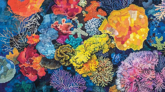 Foto um recife de coral subaquático vibrante